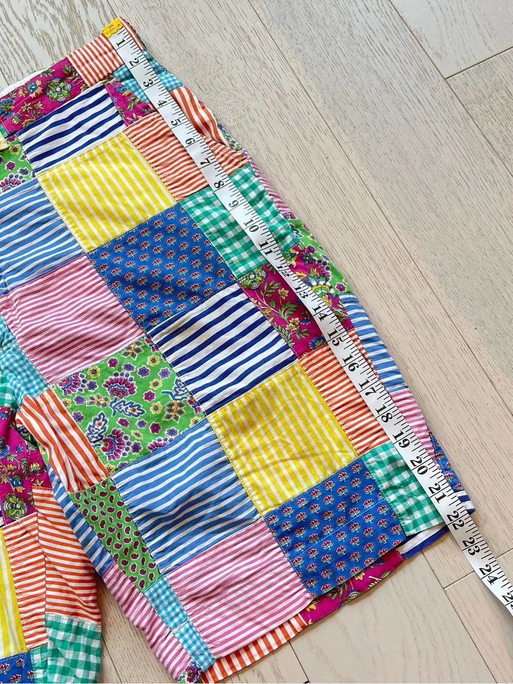 Polo Ralph Lauren Vintage Y2K patchwork colorblock colorful Cotton Shorts 35